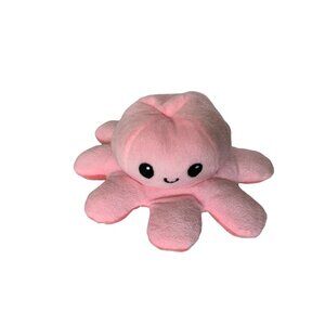 Reversible Pink Plush Octopus Happy Sad Plush Stuffed Animal Doll Toy 8.5 in Wid